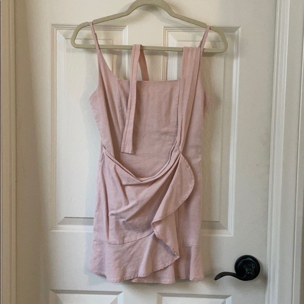 Tie Front Blush Mini Dress